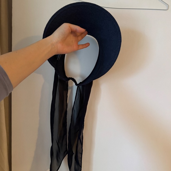 Blue sun visor w bow ribbon back, Pia Rossini new August visors hat sunhat hats. - Picture 9 of 12